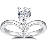 ZHOANLE Moissanite Rings for Women D Color 925 Sterling Silver with 18K White Gold Plated Unique Wedding Promise Ring Engagement Ring