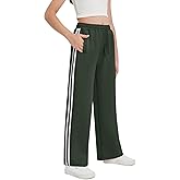 EXARUS Girls Sweatpants Wide Leg Baggy Teen Sweat Pants Cargo/Side Striped/Crossover V Waist Casual with Pockets 6-14Y