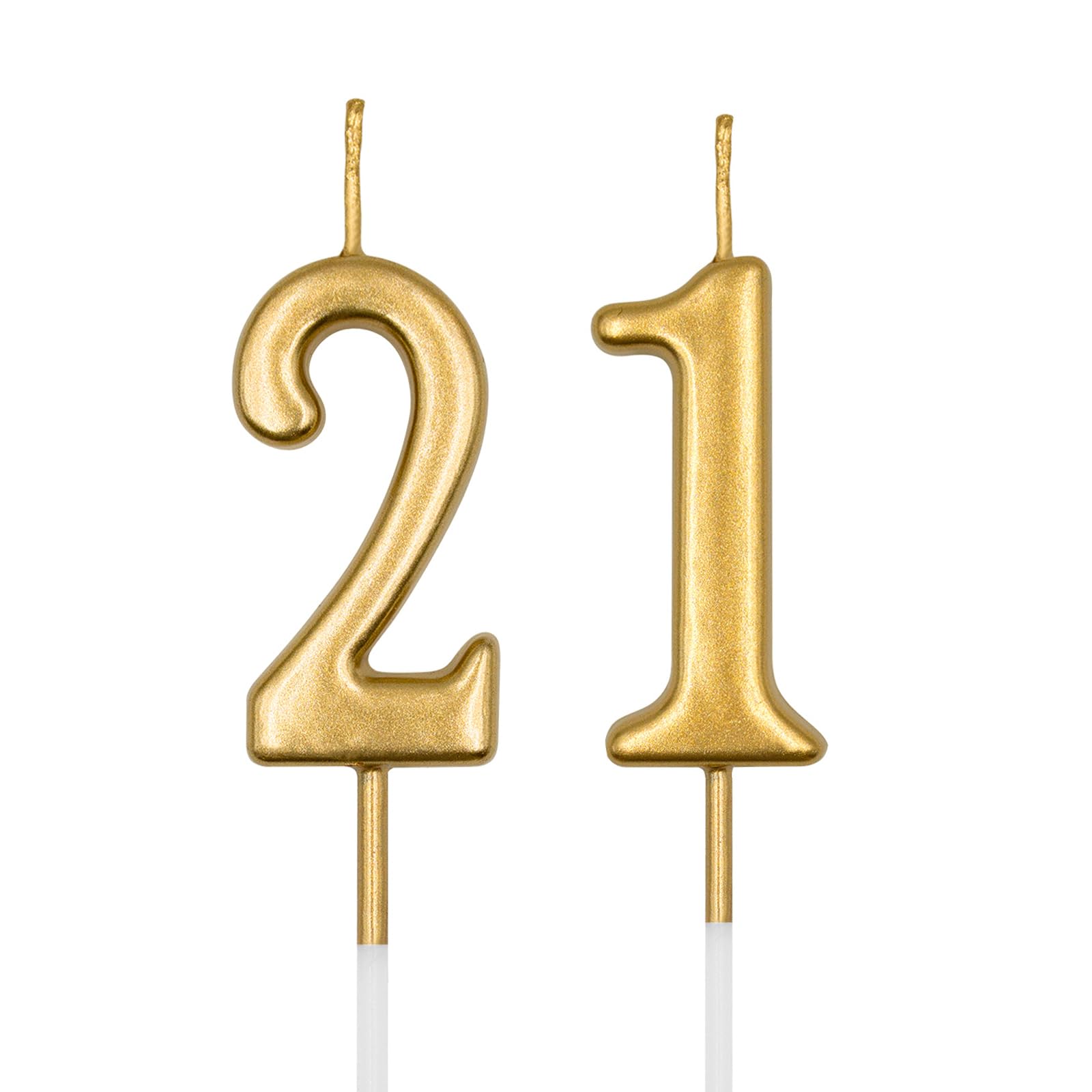 Photo 1 of 21st & 12th Birthday Candles, Champagne Gold Number 21 12 Candle for Cake, Happy Birthday Cake Topper Decoration for Birthday Anniversary Celebration Party Supplies