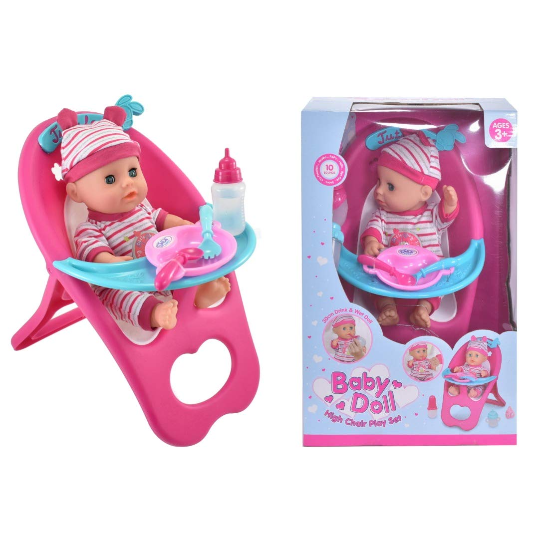 KandyToys Feeding Time Baby Doll Set with High Chair & Dolls Accessories | Dolls For Girls & Boys | Baby Doll Set