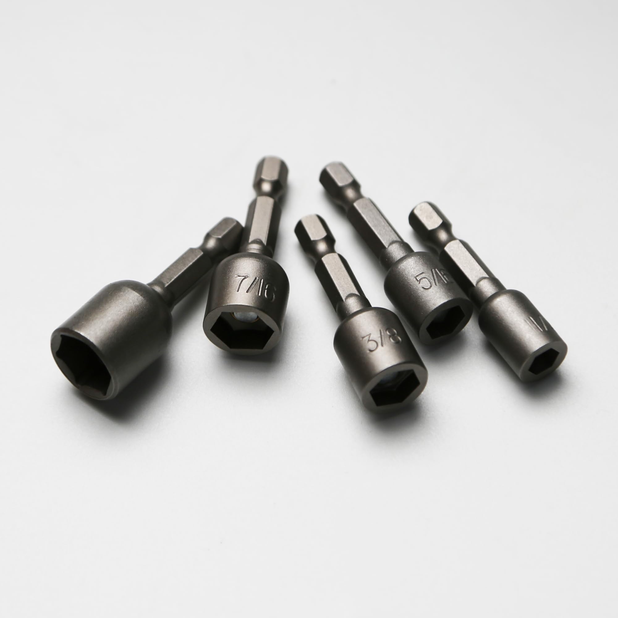 TEMO 5-Piece Impact Ready Magnetic Nutsetter Set 1/4" (6.4mm), 3/8" (9.5mm), 5/16" (8mm), 7/16" (11mm), 1/2 inch (13mm)