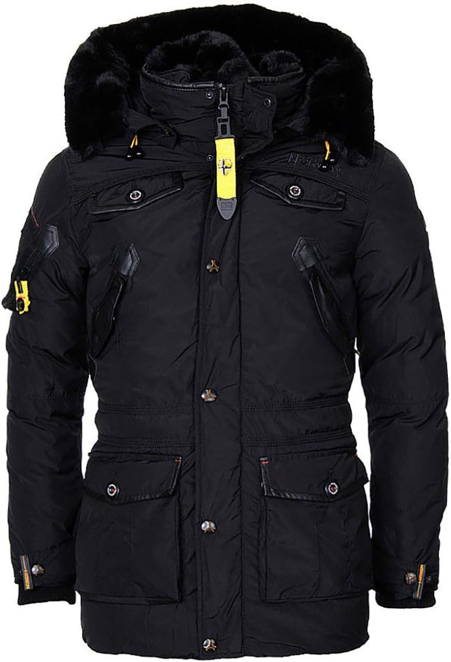 Geographical Norway Men's Winter Jacket - Model Acore - Coat with Hood - Lined Warmer Anorak - Outdoor Hooded Jacket Winter 2019/20