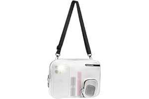 Sunnylon Semi-Transparent Quilted Crossbody Bag for Women, Stadium Approved Clear Sling Purse with Earbud Pocket, Wide Strap & Water-Resistant TPU for Concerts & Travel