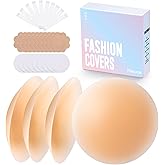 Bioday Nipple Covers for Women Sticky Adhesive Silicone Nipple Pasties Invisible Bra Reusable Washable Nude 2 pairs1