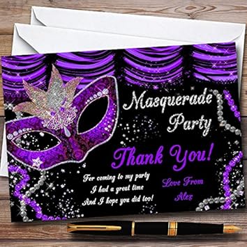 Personalised Masquerade Party Invitations Masked Ball Birthday X 50 Envelopes Greeting Cards Invitations Patterer Home Garden
