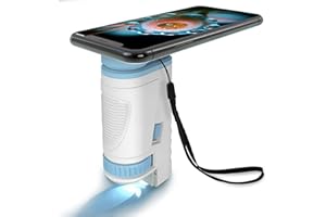 MIGFONG Mini Lab Microscope for Kids, Portable LED Lighted Microscopes Digital Pocket Microscope for Adults 60-160X High-Definition Miniscope Handheld Microscope STEM Educational Tool (Stand Blue)