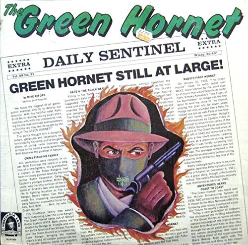 The Green Hornet Label: Nostalgia Lane ‎- NLR1009 Radio 1977 - The Dragon Bruce Lee On Rear Cover As Kato 12" Vinyl Record LP Album - Original US Pressing EX VG++