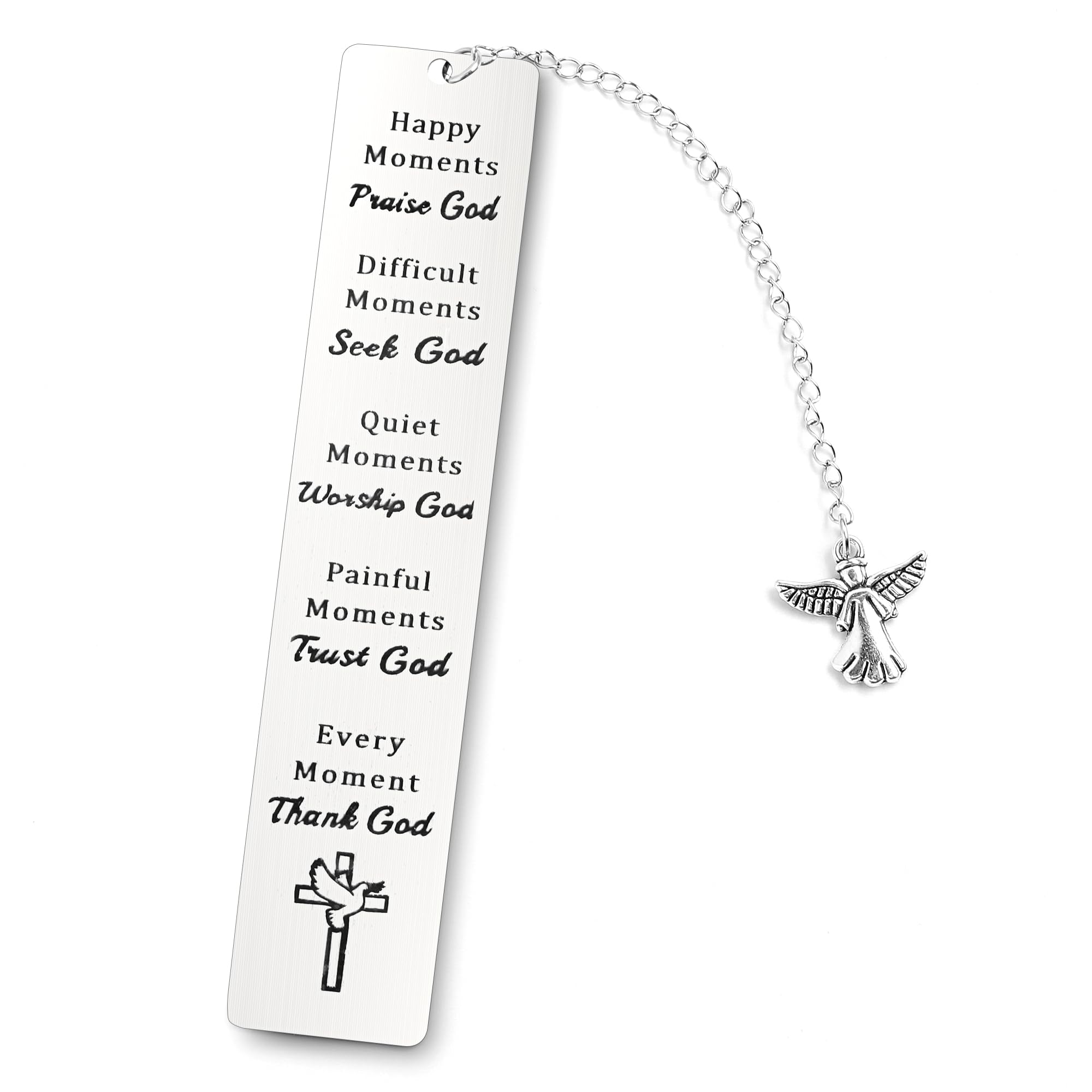 Christian Gifts for Women, Kaluofan Bible Bookmarks with Angel Chain, Book Marks for Reading Women, Christian Bookmarks, Religious Gift for Women Men Girls Boys, Bible Accessories, Scripture Bookmark — image 1