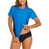 HODOSPORTS Women's UPF 50+ Rash Guard Sun Protection Swim Shirt Quick Dry Swimsuit Lightweight Short Sleeve