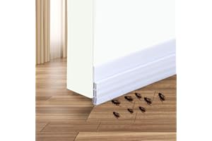 SAVE UNICORN Door Draft Stopper Door Sweep Weather Stipping - Camel Home Self Adhesive Door Seal Soundproof Under Door Bottom Seal Strip Rubber Energy Saver Insulasion Weatherproof, 2" W X 39" L (White)