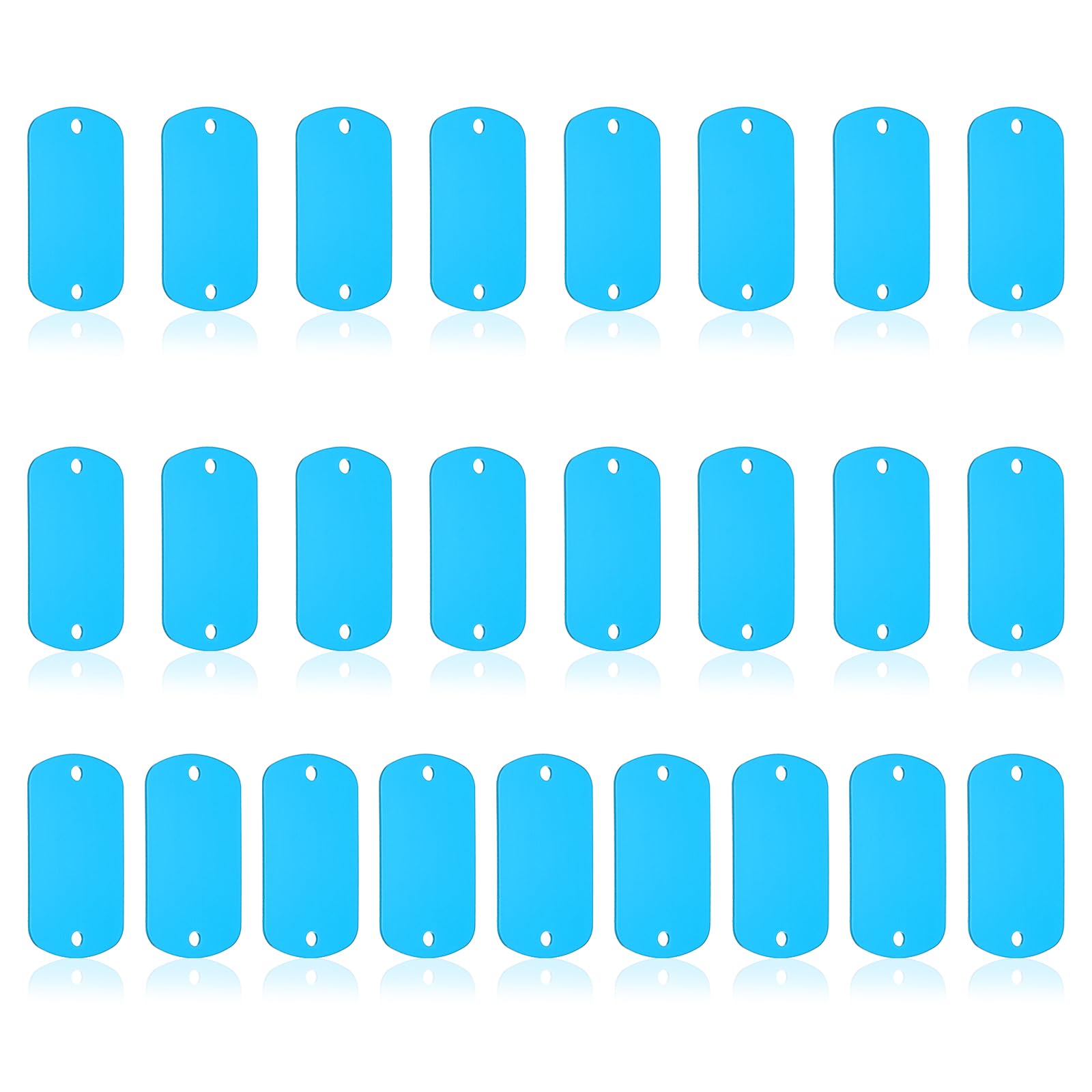 PATIKIL 25pcs Metal Stamping Blanks, Rectangle Stamping Tags Blanks Aluminum Plate DIY Name Tags 5x3cm Metal Engraving Blanks for Laser Engraving Stamping Craft Dog ID Tags, Light Blue