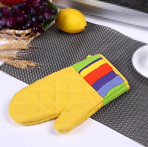 GYMNLJY kitchen Thickening Microwave oven gloves High temperature Anti-scald gloves Baking canvas Insulation gloves£¨pack of 3£ , yellow