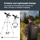 Celestron Travel Scope 50 Portable Refractor Telescope Kit with Backpack view 5