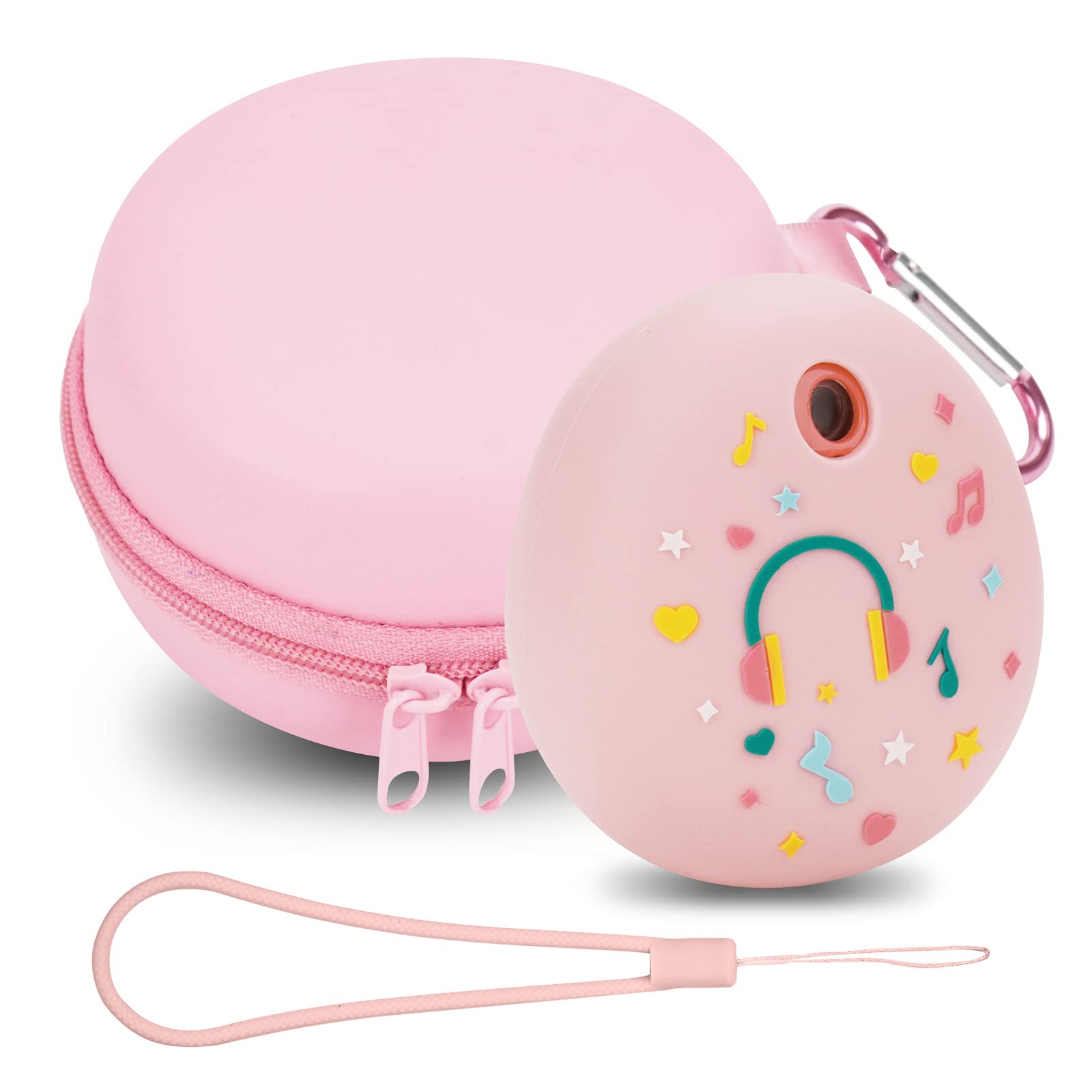 MGZNMTY Travel Carrying Case and Silicone Cover for Tamagotchi Pix Digital Pet Interactive Virtual Toy, Protective Storage Holder for Electronic Gadgets Toys for Kids (Pink)