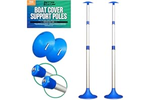 BETTER BOAT Boat Cover Support Pole, Adjustable Support System for Jon Boats, Pontoons, Aluminum Tarps, Bimini Tops, Marine Grade, 2 Pack