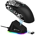 ATTACK SHARK X11 Lightweight Wireless Gaming Mouse with RGB Charging Dock,Tri-Mode-2.4G/USB-C Wired/BT,22K DPI,PAW3311 Optical Sensor,HUYU Switch, 5 programmable Buttons for PC/Mac(Black&Sticker)