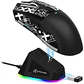 ATTACK SHARK X11 Lightweight Wireless Gaming Mouse with RGB Charging Dock,Tri-Mode-2.4G/USB-C Wired/BT,22K DPI,PAW3311 Optica