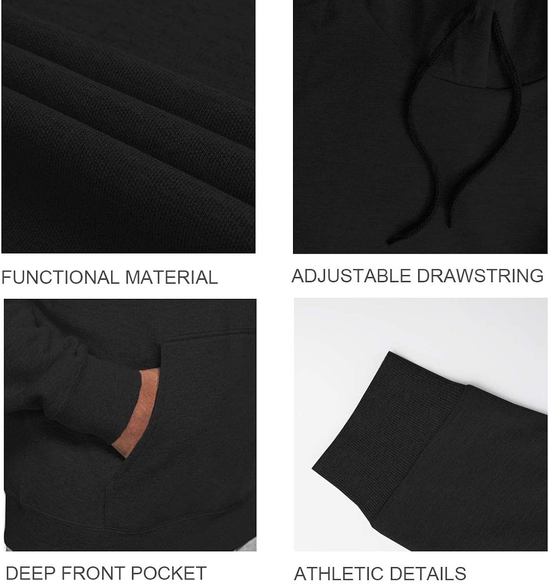 CASEI Solid Hoodies for Men Athletic Pullover Hoodie Lightweight Sweatshirt with Pockets: Clothing