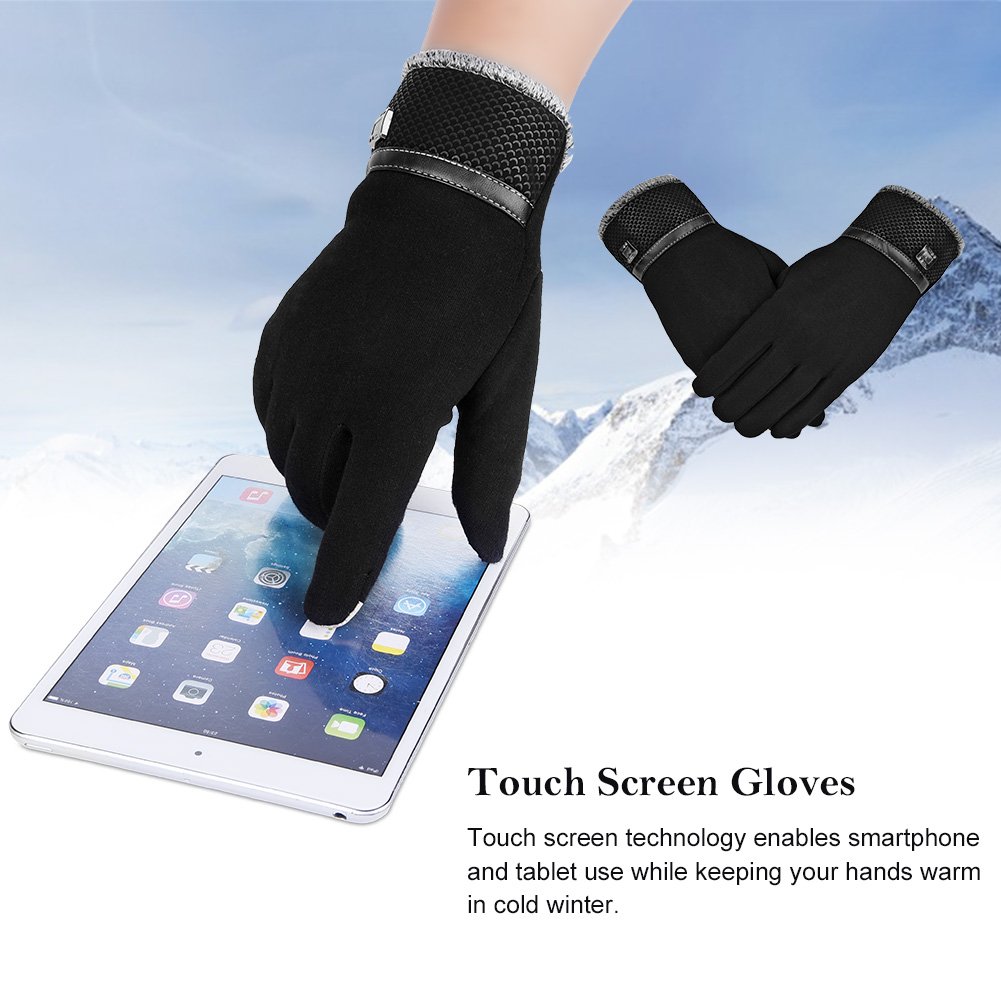 Vbiger Gant homme tactile gant chaudes épais gants anti froid pour le sport, Noir, Taille unique