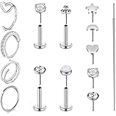 VCMART Nose Rings for Women 20g Hoops & Studs Stainless Steel 20 Gauge Nostril Piercing Jewelry