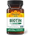 Country Life - Biotin High Potency, 5 mg - 60 Vegan Capsules