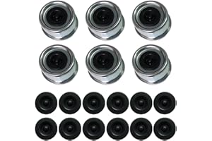 Fenaetimo Trailer Axle Grease Cap, 6Pcs Trailer Bearing Dust Cap 2.44" with Extra 12 Rubber Plugs, Trailer Axle Hub Grease Cover for 5,200 to 6,000 lb Trailer Dexter Lube RV Camper