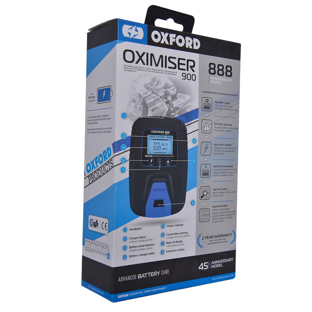 Oxford Oximiser 900 12v Professional Automatic Motorcycle Motor Bike Battery Maintenance Charger *** Anniversary Edition ***
