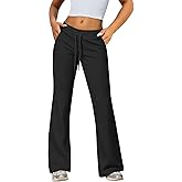 IPMQ Womens Sweatpants Cotton Lounge Pants Wide Leg Drawstring Joggers Fall Athletic Outfits with Pockets 2025