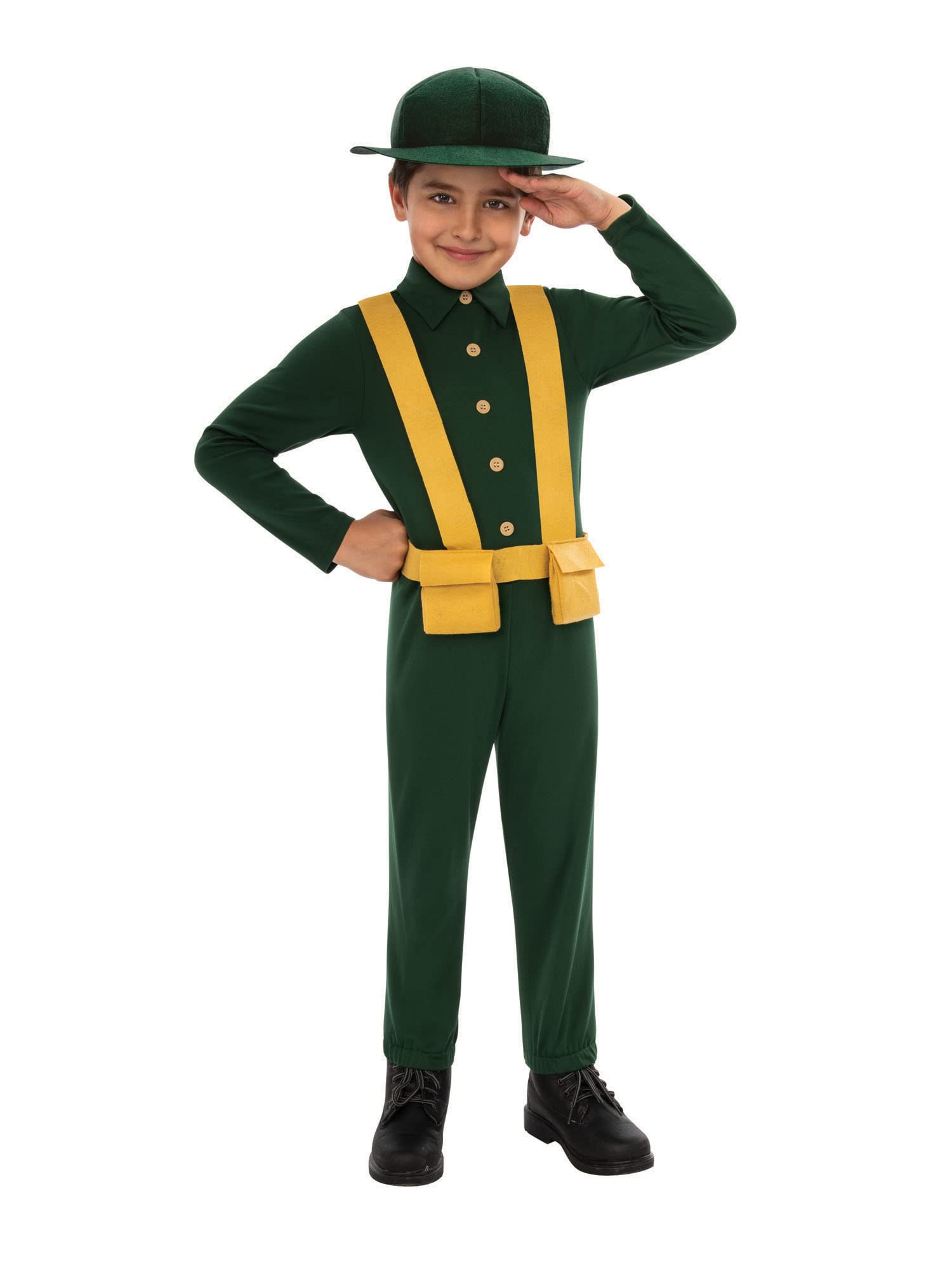 Bristol Novelty CF228M WWI Soldier (BN Original) Medium Costume, Boys, Green, Yellow, Age 6-8 Years Old Halloween