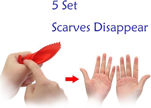 Amazon Com Wsnming 5 Sets Disappearing Silk Fake Thumb Tip Magic Trick Reality Magician Finger Thumb Tip With Red Silk Magic Props Toys Games