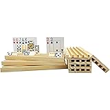 SEETOOOGAMES 8pcs Wooden Domino Rack Trays,Domino Tiles Games,Playing Card Holders