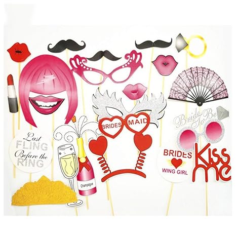 Questquo 20 Pcs Diy Bachelor Party Photo Props Tools Kit Night