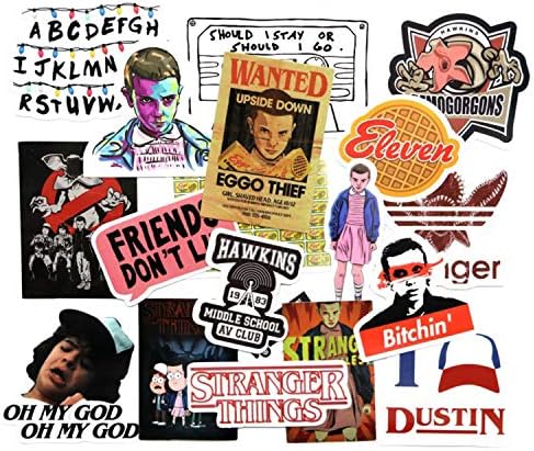 KRUCE 19 PCS Stranger Things Stickers for Waterproof Vinyl Decal Sticker for Phone,Computer,Hydro Flasks,Cars,Bicycles,Mac Book(Colorful)