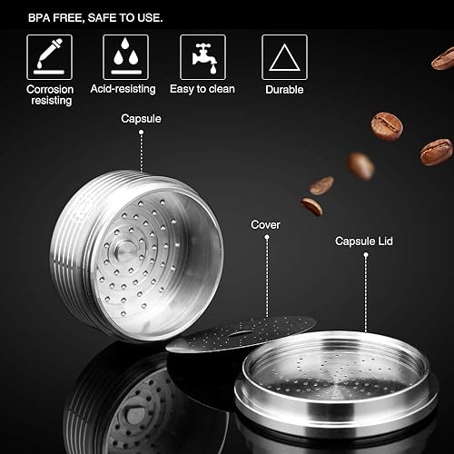 MG Coffee Stainless Steel Reusable Capsules Metal Permanent Coffee