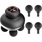 Deep Tissue Massage Gun, Handheld Percussion Muscle Massager with 30 Speed Levels & 4 Heads, Portable Electric Massager Gun for Pain Relief, Quiet Brushless Motor for Back, Neck, Shoulders & Athletes