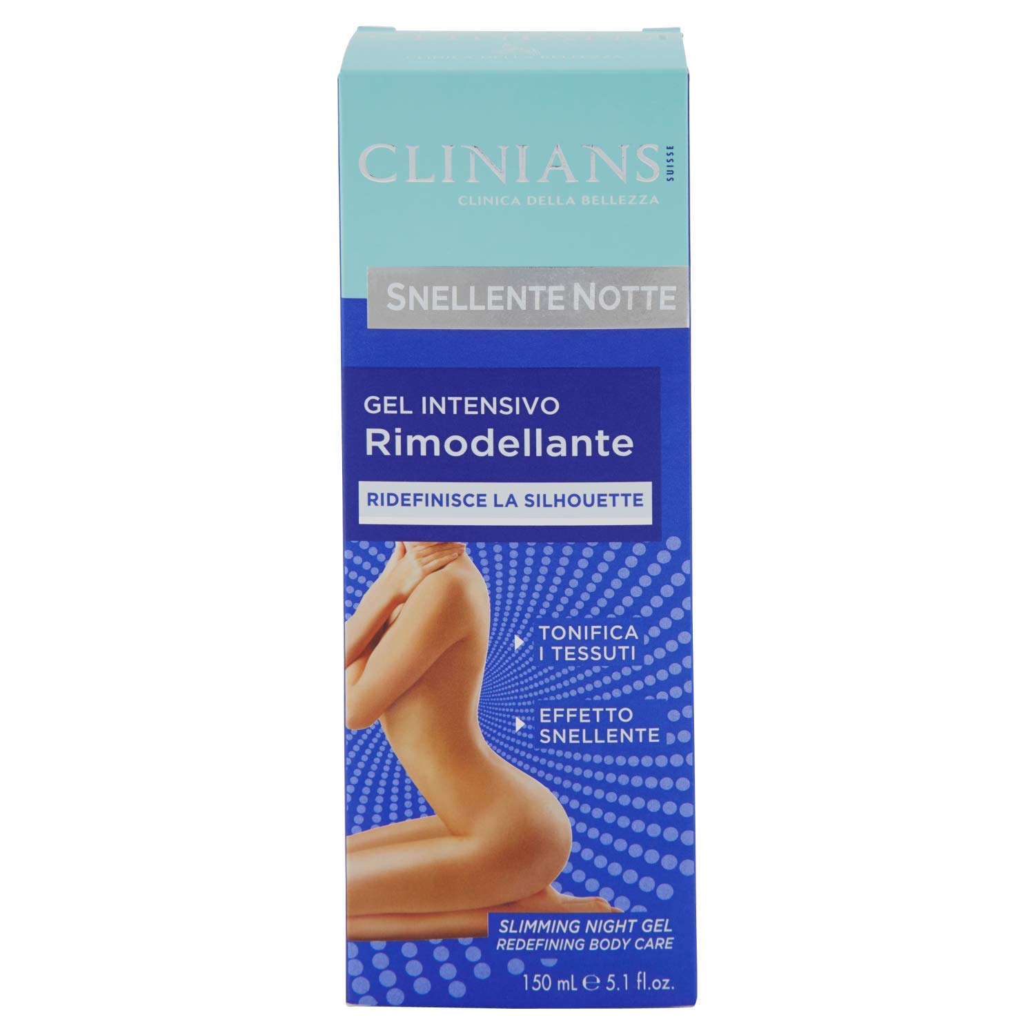 CLINIANS Intensive Remodelling Gel, Night Slimming, Skincare, Dermatologically Tested, Made in Italy, 150 ml
