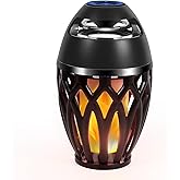 Ailanxin Outdoor Bluetooth Speakers, Wireless Speaker with LED Flame Speaker,Ipx5 Waterproof Design, Bluetooth 5.0 LED Flame Lamp for Outdoor Party, Camping and Desktop Decoration (Black)