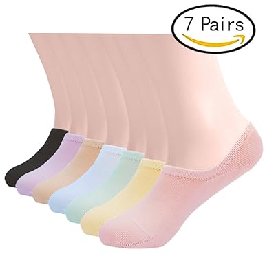 6 Pairs No Show Socks Low Cut Cotton Socks Non Skid Floor Crew