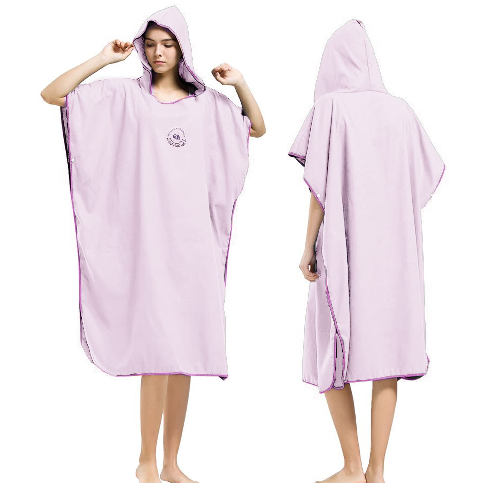 Hiturbo Changing Robe Towel Poncho with Hood for Surfing Swimming Wetsuit Changing,Compact & Light Weight,One Size Fit All