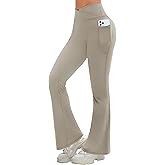 AegisChic Flare Leggings for Women High Waisted Crossover Flared Yoga Pants Tummy Control Bootcut Leggings