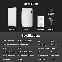 SmallRig RM120 RGB Video Light, 5000mAh 180 Minutes