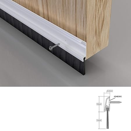 Stormguard 02sr0720914 W 914 mm Zugluftstopper Cover Clip unten Tür Bürstendichtung – Weiß