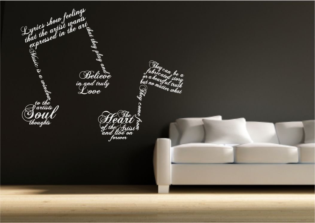 Music Note Symbols Wall Sticker Quote Decal Transfer Mural Stencil Art Tattoo WSD407