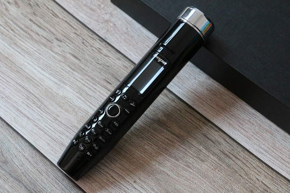 Mini Pen Style Phone Lighter Flashlight Pen Mobile Phone Bluetooth Recording Dialer Voice (Black)