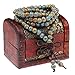 JDZ Amulets Tibetan Buddhist Vintage Style 108 Blue Porcelain Prayer Beads Wrist Meditation Mala Bracelet LS078