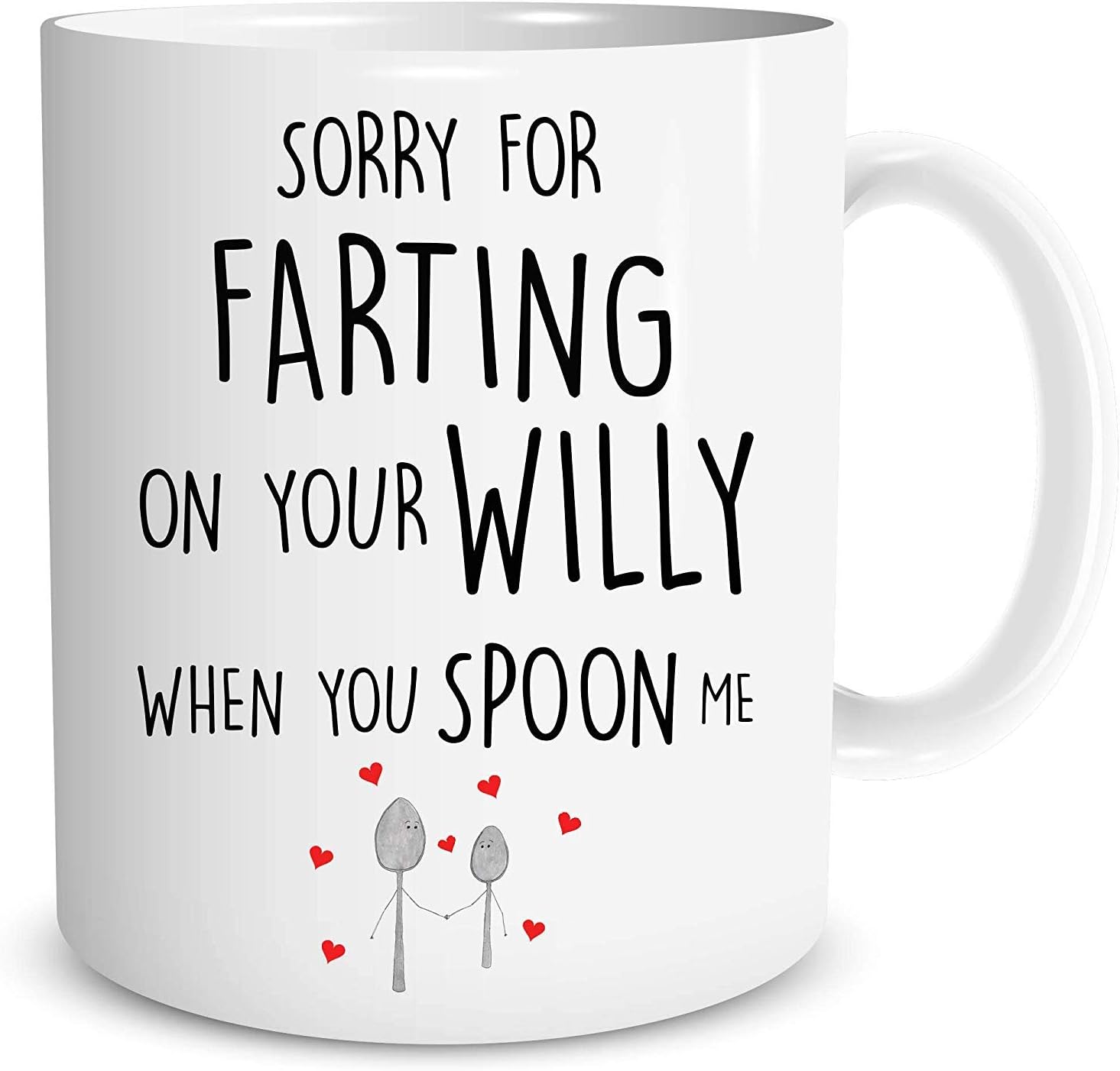Funny Coffee Mug Farting Willy Spoon Me Gift Husband Boyfriend Humour Novelty Banter Joke Tea Cup Present Gay Gift Birthday Xmas WSDMUG1222