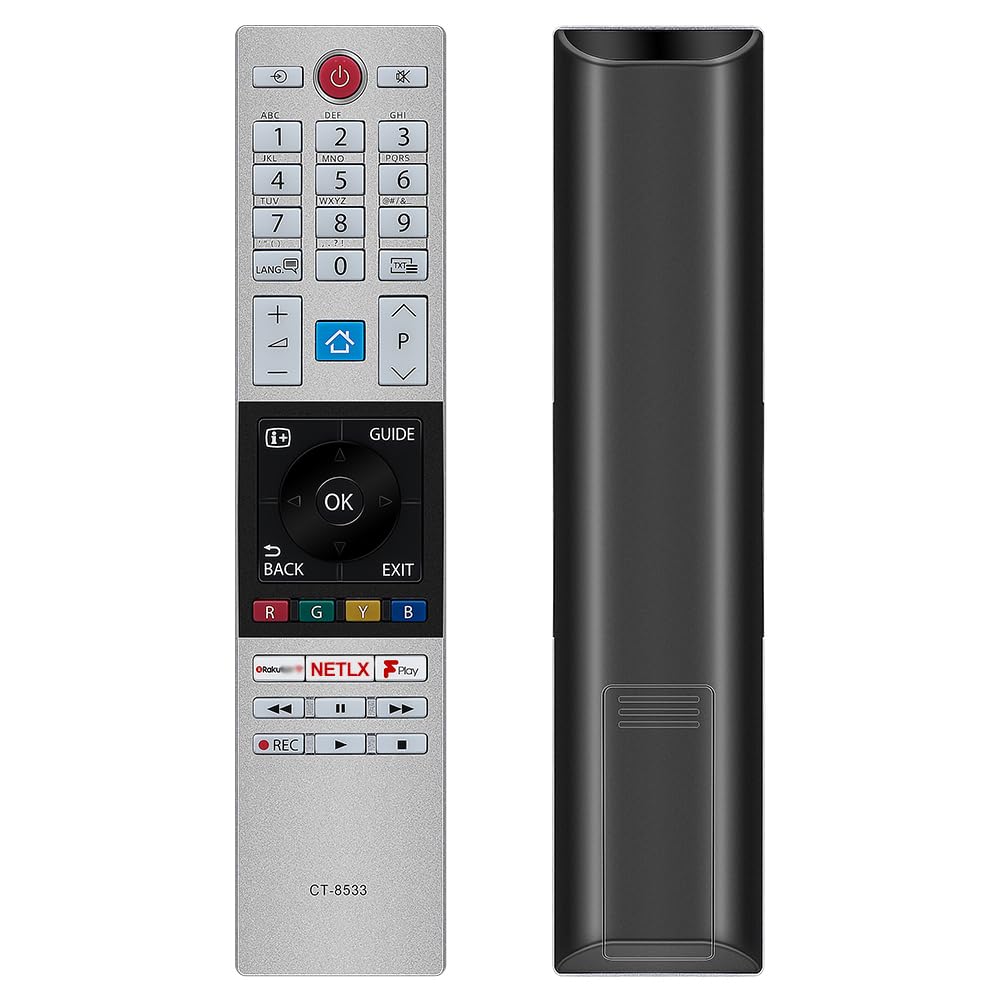 UNOCAR CT-8533 CT-8541 RC42150 Replacement Remote Control for Toshiba Smart 2018 2019 4K Ultra HDR TV, Toshiba Full HD Ready LED Television with Netflix Rakuten Freeview Buttons, 30099654 — image 1
