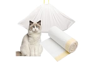 DAWRIS 20pcs Cat Litter Box Liners, 79x45cm, Heavy Duty, Leak Proof, Drawstring, White, Unscented, Polyethylene, 1 count
