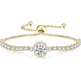 Yiqeenho Women Tennis Bracelet Cubic Zirconia Bracelets Adjustable Gold/Silver Plated Bracelets
