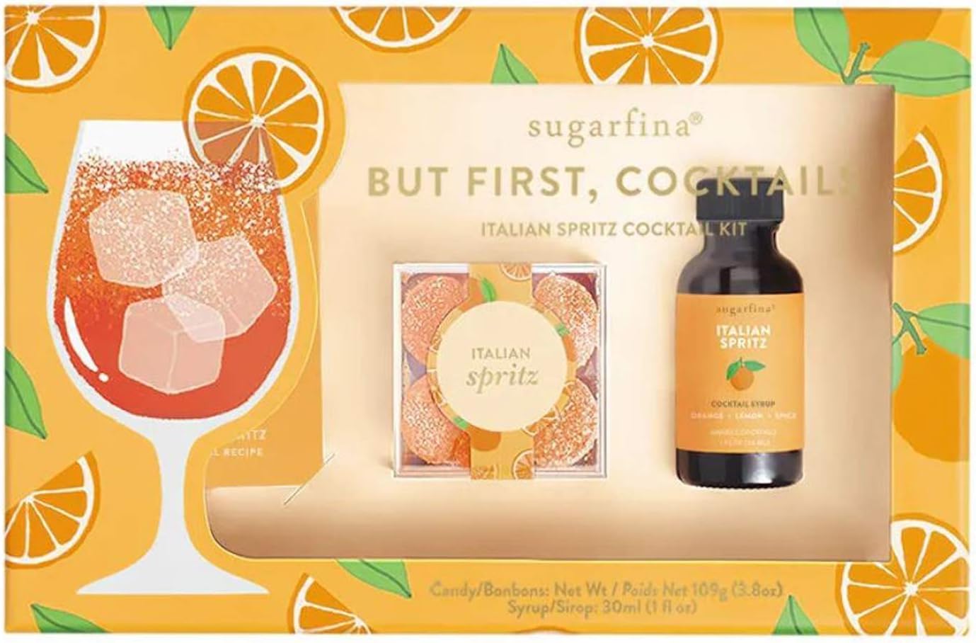 Sugarfina Italian Spritz Cocktail Mix Kit! Includes Italian Spritz Gummies, Cocktail Syrup And Recipe Card! Create The Perfect Adult Cocktail Drink With Gummy Garnish! (Italian Spritz)